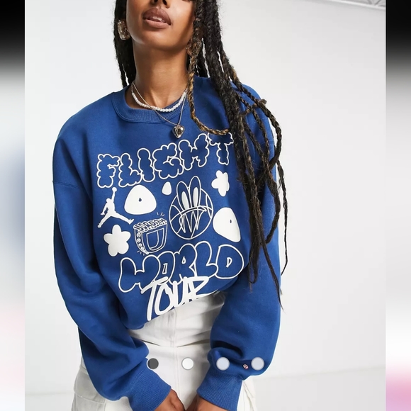 NEW NIKE JORDAN Brooklyn Fleece Sweatshirt Size 2X French Blue - Picture 2 of 9